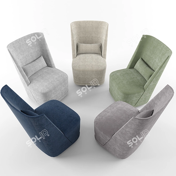 Italian Armchair: Alberta Salotti VIVIEN 3D model image 2