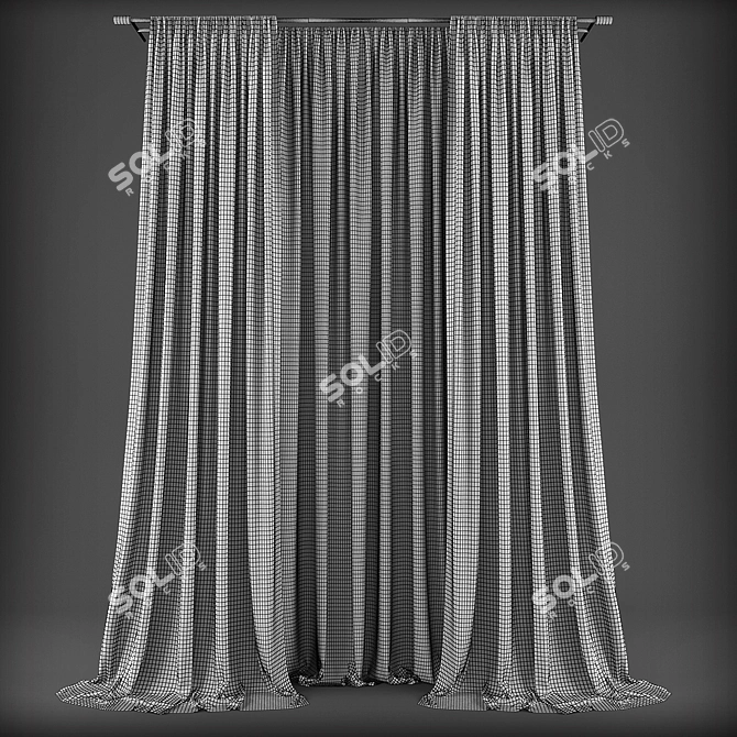 Elegant Drapes and Sheers 3D model image 2