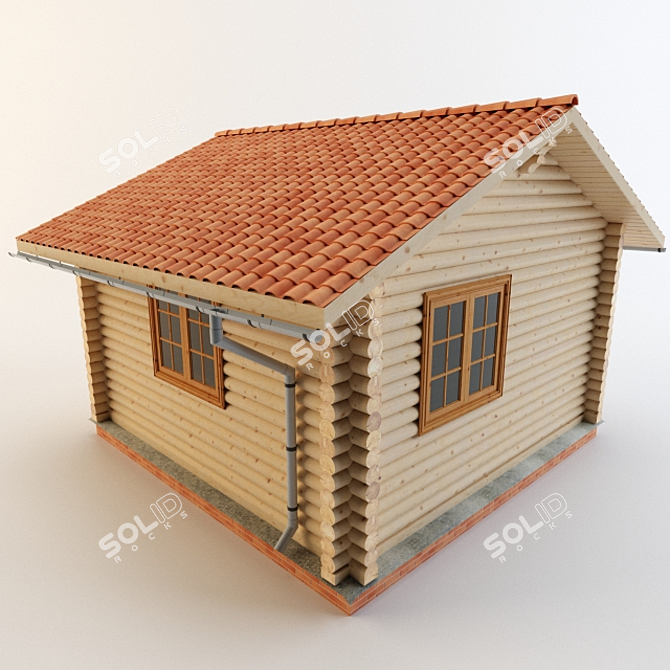 Rustic Log Cabin 3D Max 3D model image 2