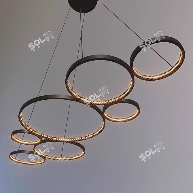 Sleek Adjustable Pendant Light 3D model image 1