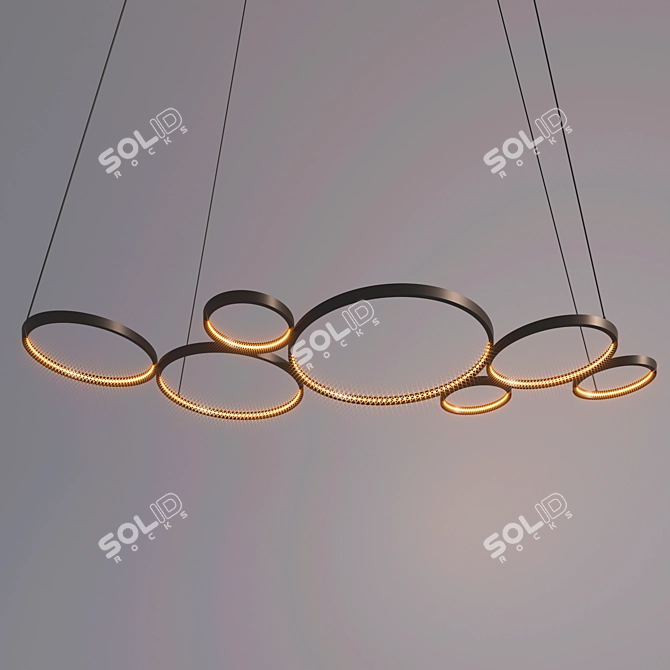 Sleek Adjustable Pendant Light 3D model image 2