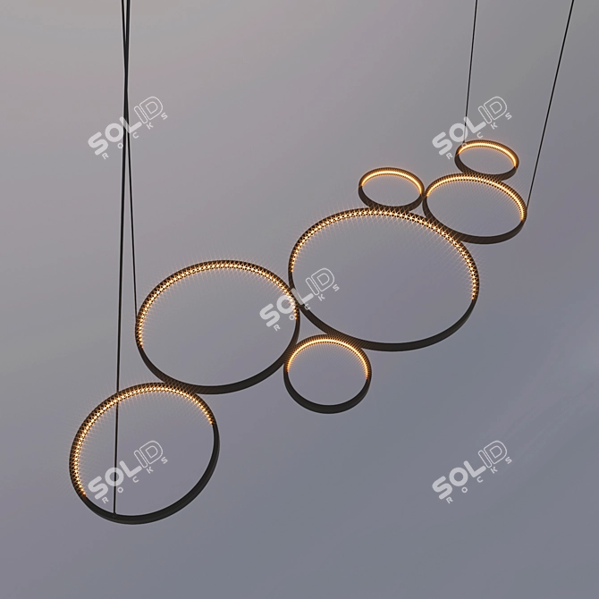 Sleek Adjustable Pendant Light 3D model image 3