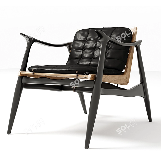 Atra Lounge: Luxurious Leather Chair 3D model image 1