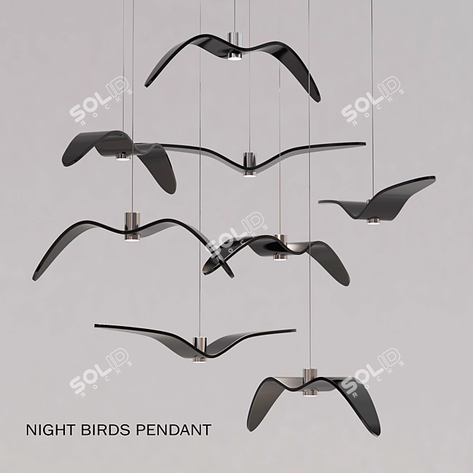 Night Birds Pendant: Stylish and Elegant Lighting 3D model image 2