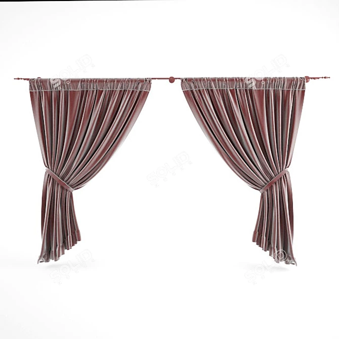 Classic Window Curtains 3D model image 1