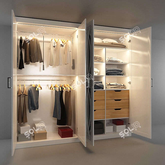 Organized Essentials: Wardrobe with Filling 3D model image 2