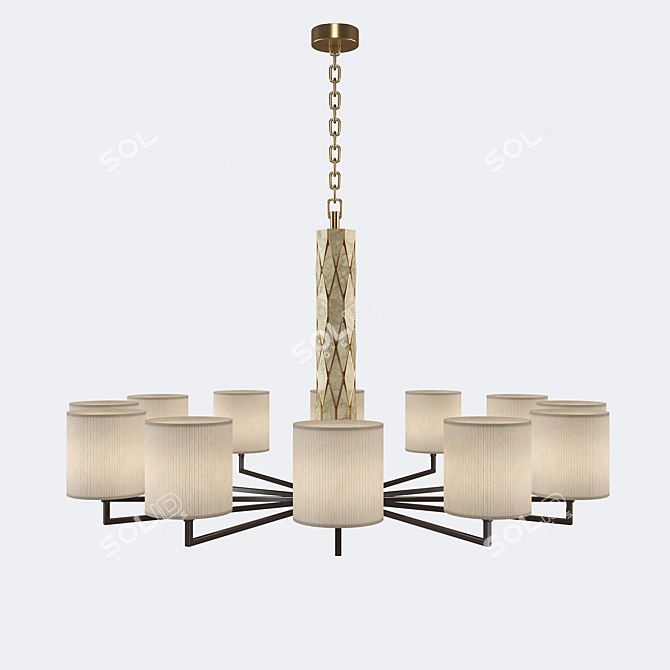 Modern Matte Black Pendant Light 3D model image 1