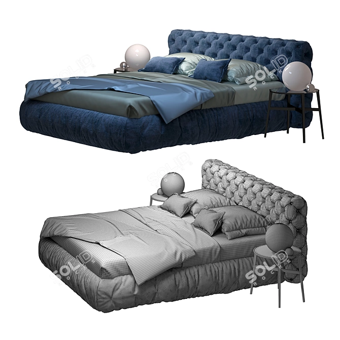 Chantal Basso Bed by Tomasella: Sleek Elegance 3D model image 3