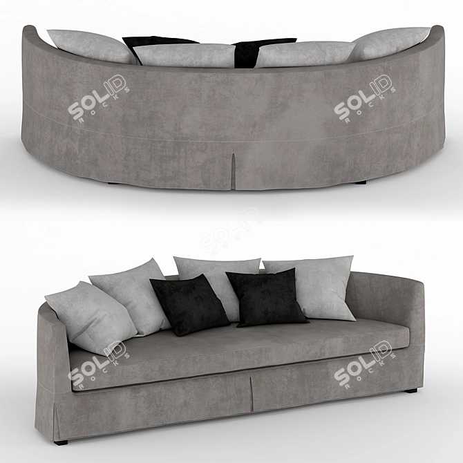 Modern Crono B&B Sofa: Elegant Comfort 3D model image 2