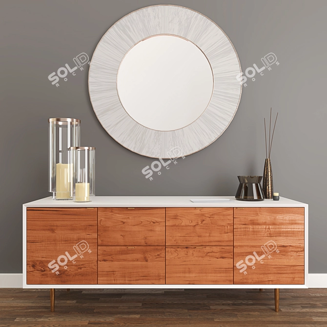 Modern Decor Set: Mirror & Console 3D model image 1