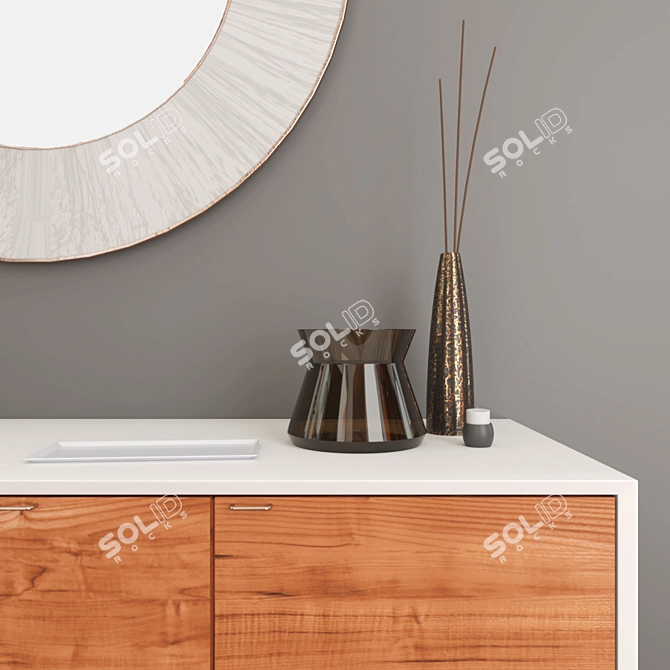 Modern Decor Set: Mirror & Console 3D model image 2