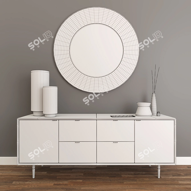 Modern Decor Set: Mirror & Console 3D model image 3