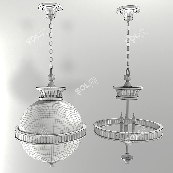 Alderly Globe Pendant Light 3D model image 2