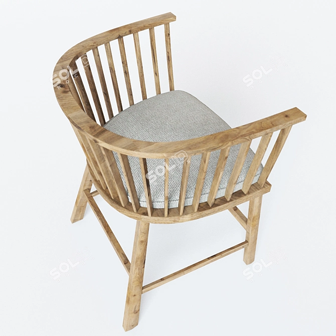 Elegant Kensa Wood Chair 3D model image 2