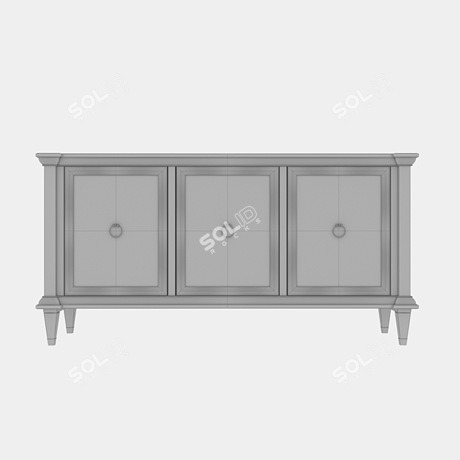 Elegant Ivory TV Stand & Buffet: Misier Collection 3D model image 3
