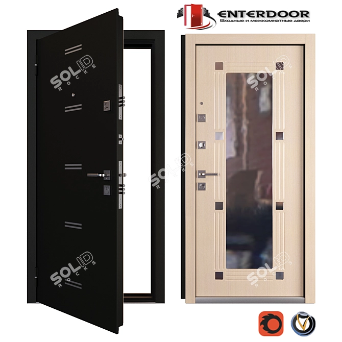 Monarh Entrance Metal Door 3D model image 1
