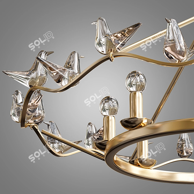 Elegant Dove Chandelier 3D model image 3