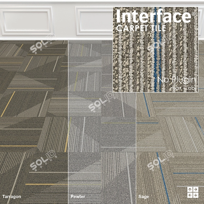 Detours Texture Carpet Tile 3D model image 1