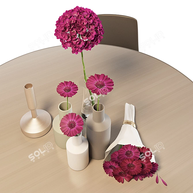 Poliform-inspired Dining Set: Table & Chair 3D model image 3