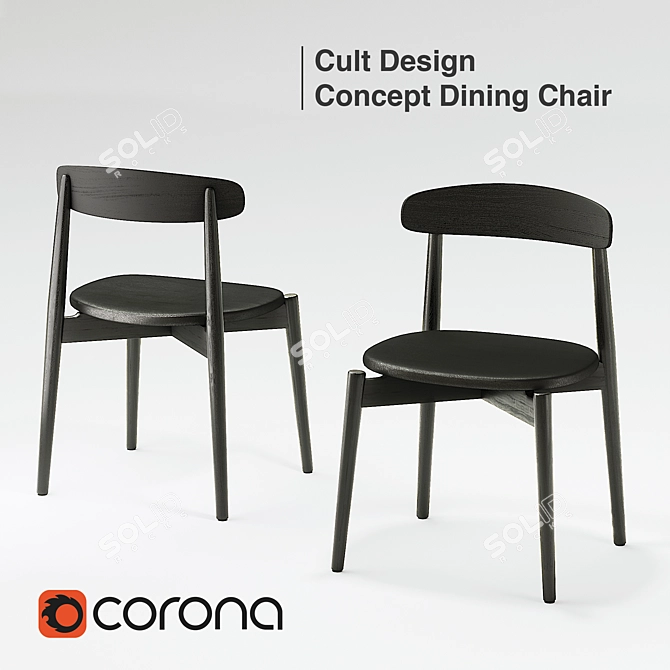 Modern Cult Dining Chair 3D model image 1