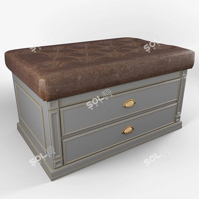 Versatile Hallway Banquette with Drawers 3D model image 1