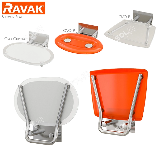 OVO Shower Seat: Practical & Elegant 3D model image 1