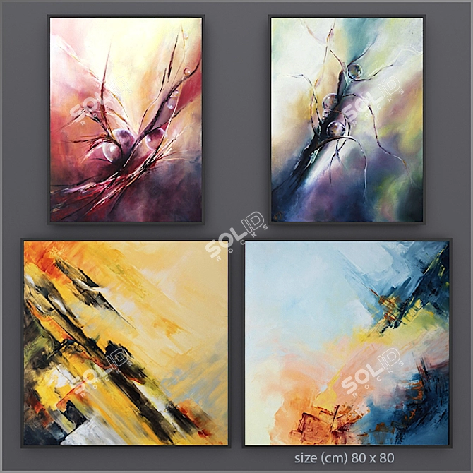 Abstract Acrylic Painting - 11 Artworks by F. Dugourd 3D model image 2