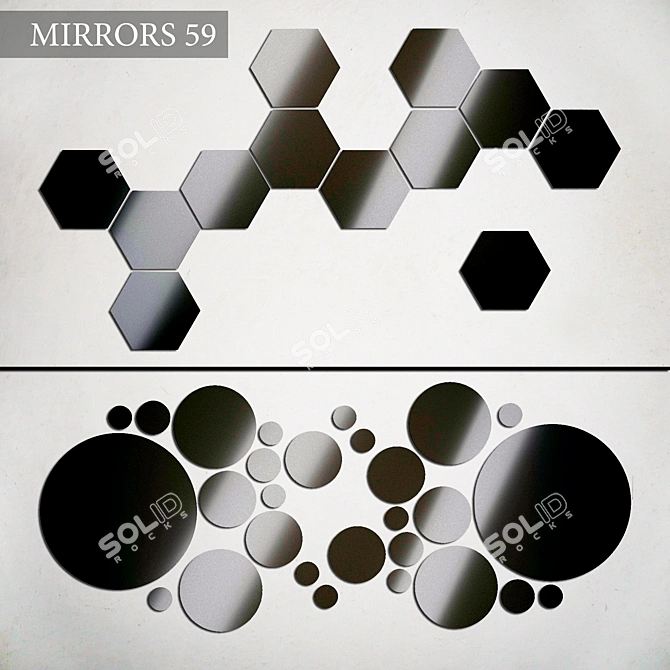 Abstract Metal Mirror Wall Decor 3D model image 1