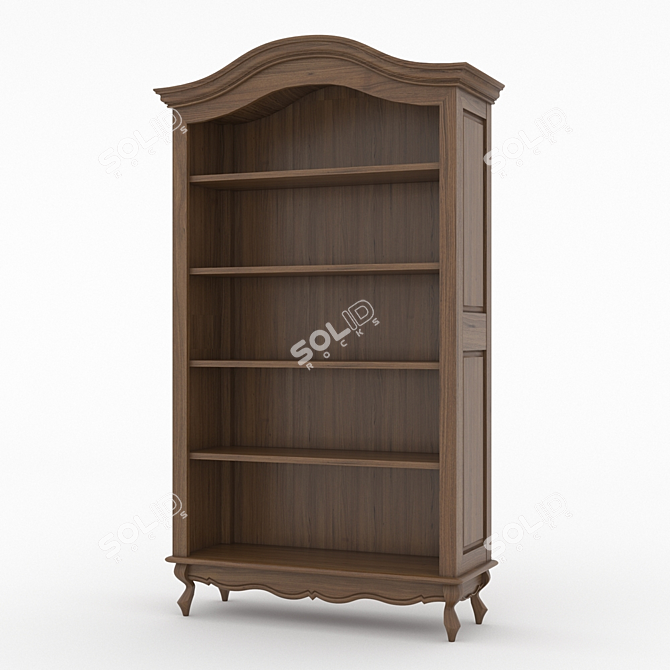 Provençal Wood Bookshelf 3D model image 2