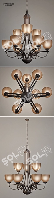 Bronze Bennington 9-Light Chandelier 3D model image 2