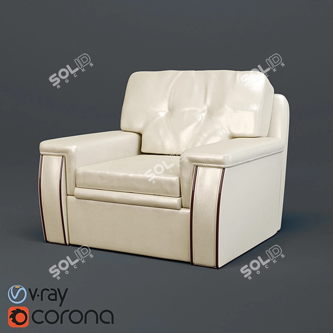 Luxury Lord Armchair: BIS-M 3D model image 1