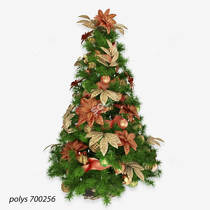 Festive Fir Tree - 2m Tall 3D model image 1