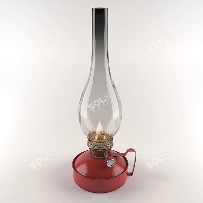 Vintage Kerosene Lamp - Authentic Illumination 3D model image 2