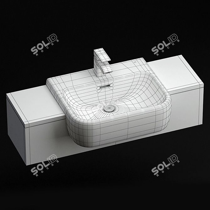 RAK Metropolitan Recessed Washbasin 3D model image 3