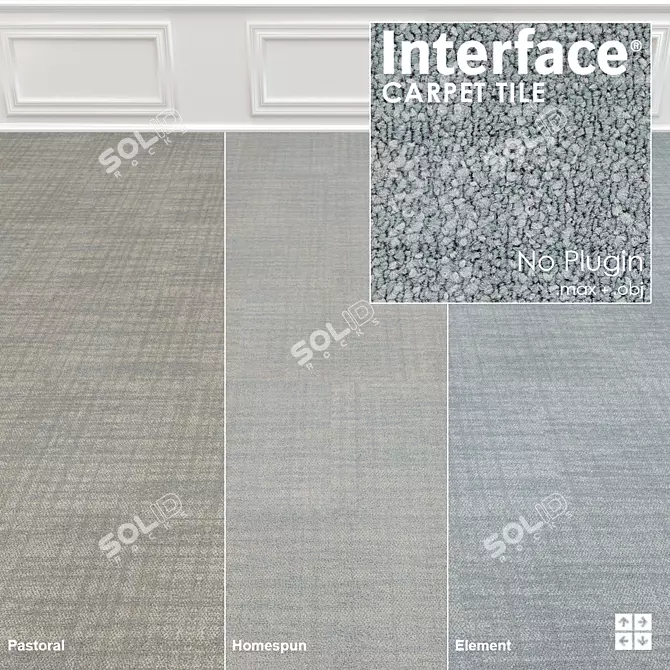 Contemplation Carpet Tile: High-Res Textures, Versatile Configurations 3D model image 1