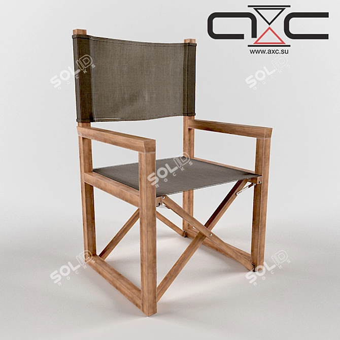 Modern Folding Wooden Chair 3D model image 1