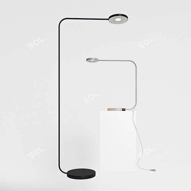 Sleek and Stylish: IKEA UPPERLIG Table and Floor Lamps 3D model image 2