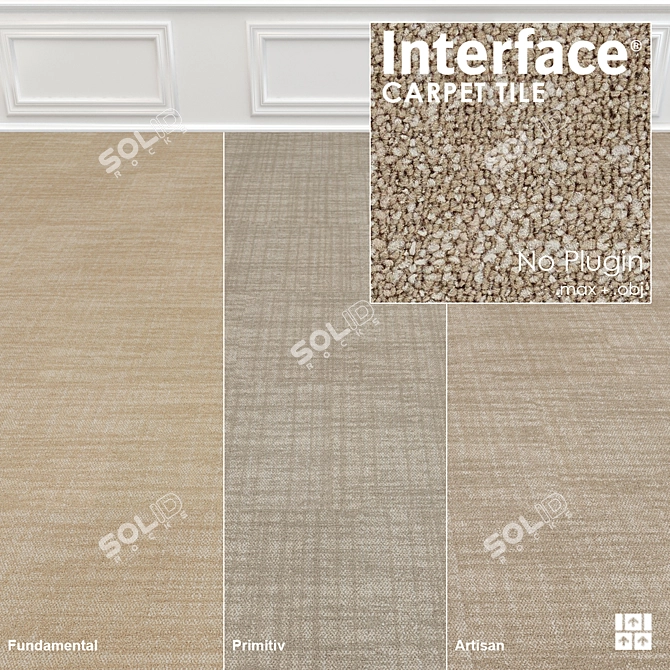 Contemplation Texture: 3-Color Carpet Tile 3D model image 1