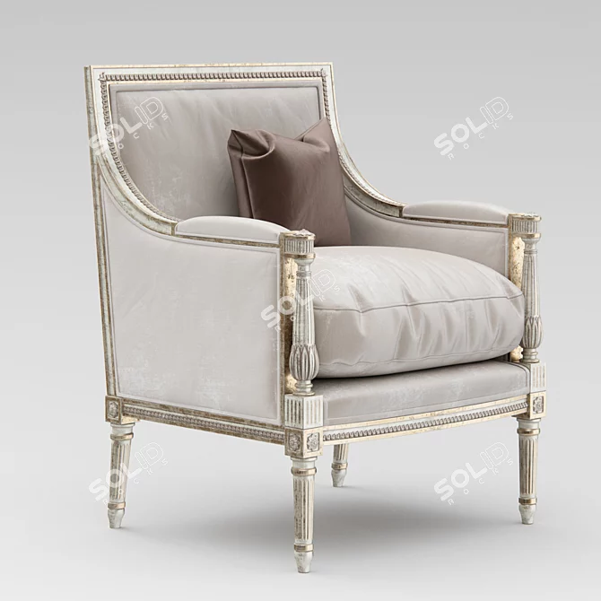 Elegant Minerva Bergere Armchair 3D model image 1