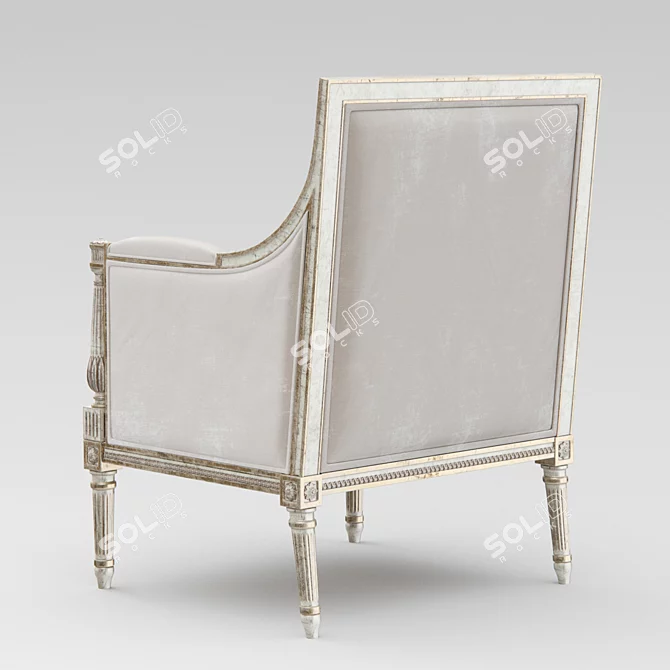 Elegant Minerva Bergere Armchair 3D model image 2