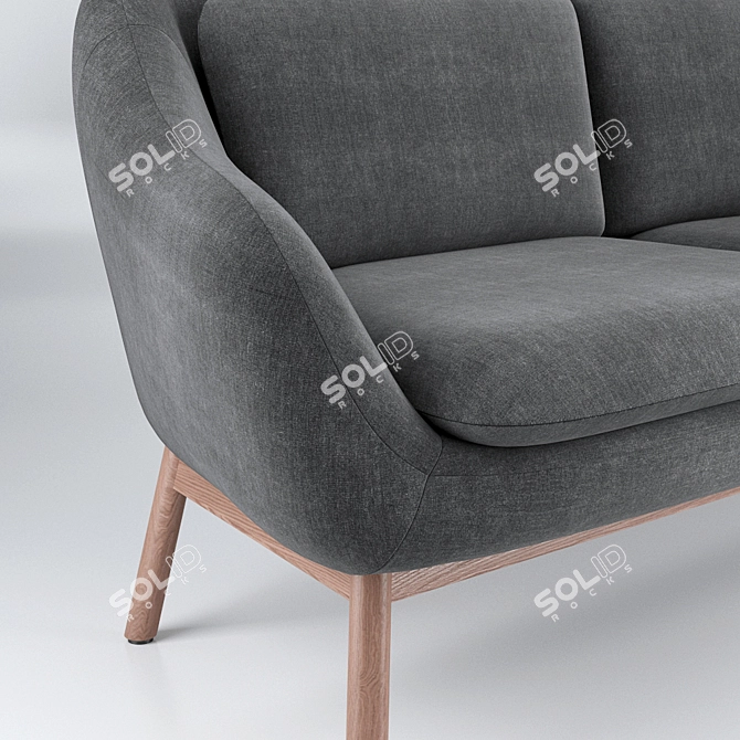 Oslo Marl Gray 2 Seater: Stylish and Comfortable 3D model image 2