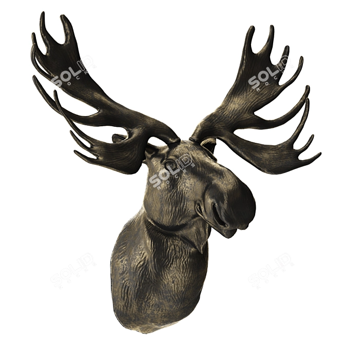 ROOMERS Elk's Head Wall Decor 3D model image 1