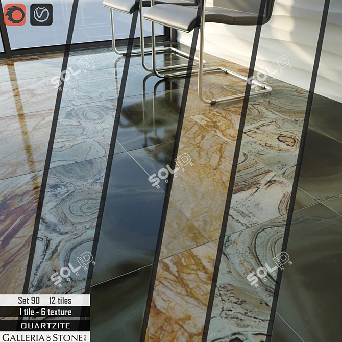 Italian Quartzite: Galleria of Stone Set 3D model image 1