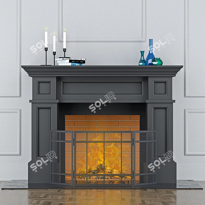 CozyFireplace: Screened & Decorative 3D model image 1