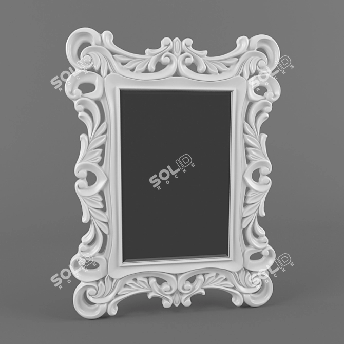 Elegant Barocco Floor Mirror - Grey 3D model image 1