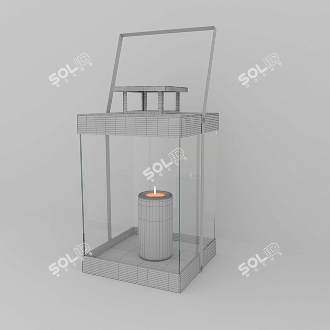 Modern Nordic Hurricane Lantern 3D model image 2