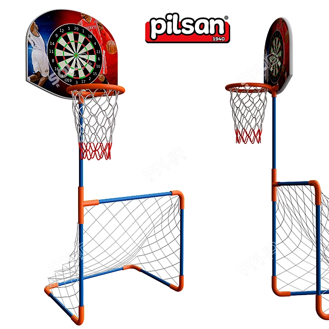 Basketball Dart Board Set 3D model image 1