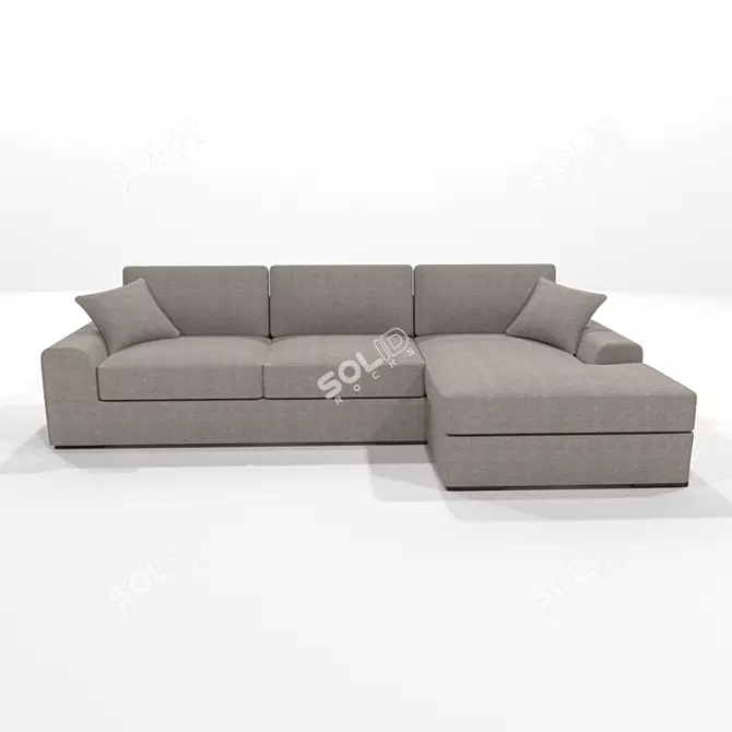 Stylish Vedori Corner Chaise 3D model image 2