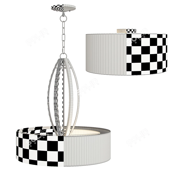 Glamorous French Gold Pendant 3D model image 2