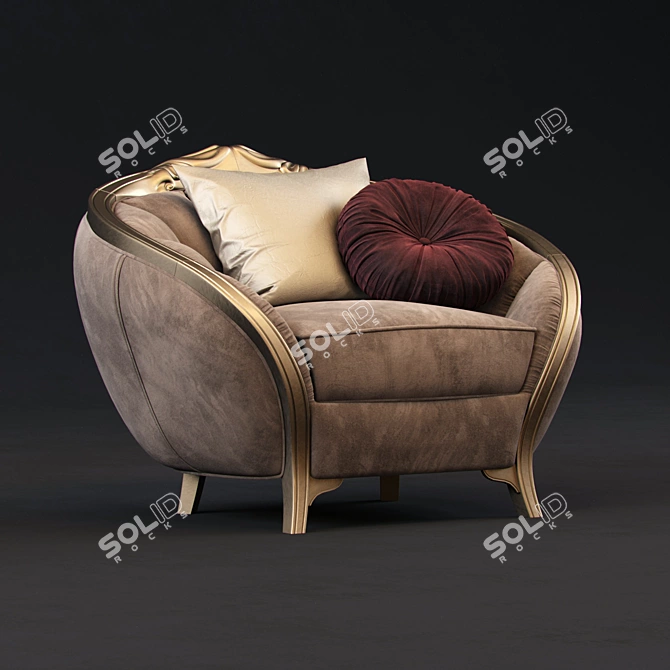 Luxurious Goldcomfort Paradise Armchair 3D model image 1